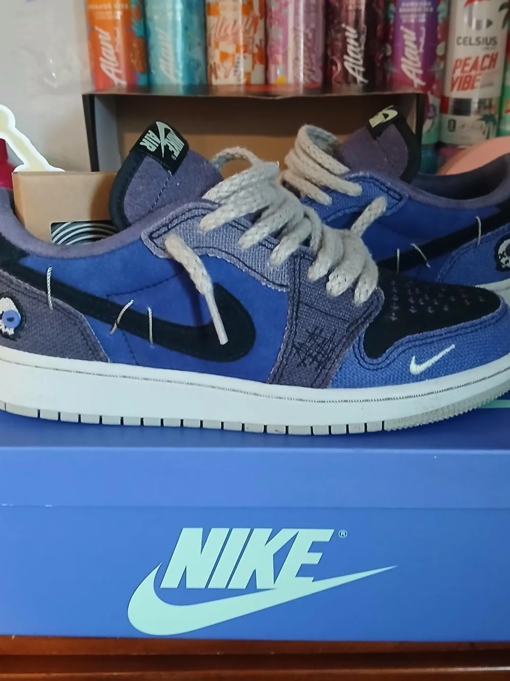 Zion Williamson Voodoo Alternate Purple Jordan 1 Lows Sz 4y Barley Worn